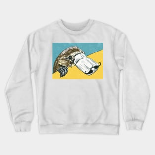 Duck billed platypus with moustache Crewneck Sweatshirt